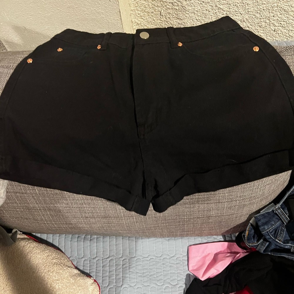 Black jean shorts